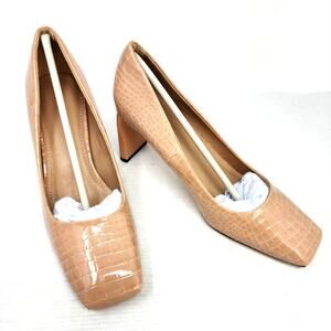 New Women's Closed Toe Chunky Office Shoes Interview Work Beige‎ Apricot Size 8